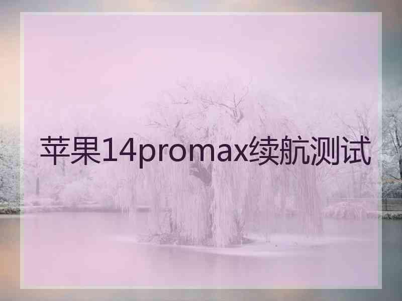 苹果14promax续航测试