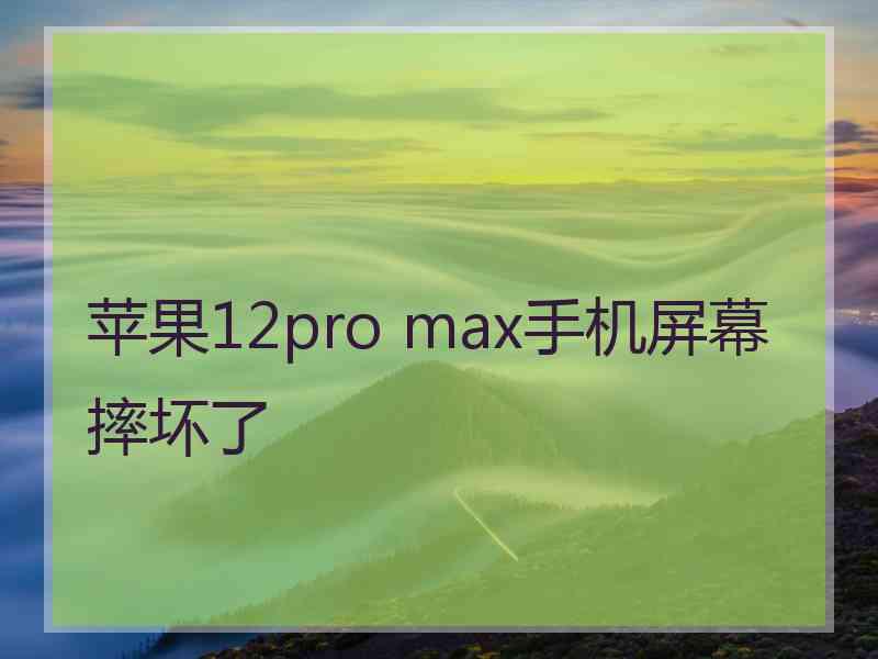 苹果12pro max手机屏幕摔坏了