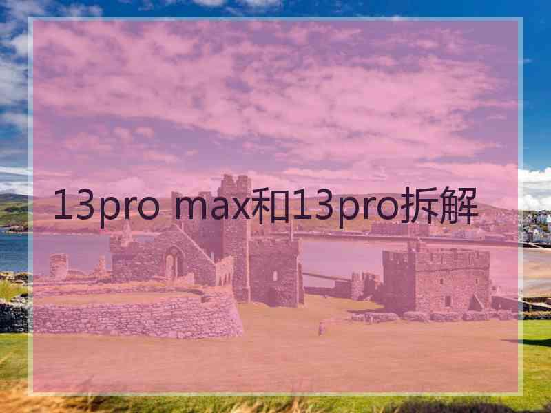 13pro max和13pro拆解