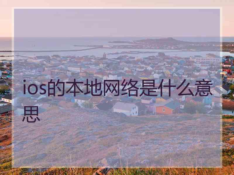 ios的本地网络是什么意思