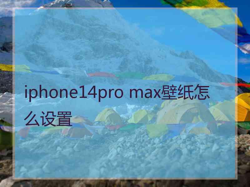 iphone14pro max壁纸怎么设置