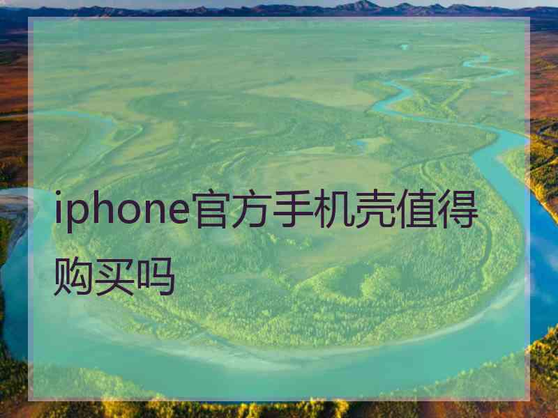 iphone官方手机壳值得购买吗