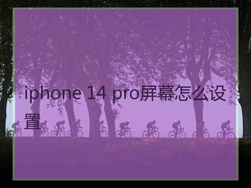 iphone 14 pro屏幕怎么设置