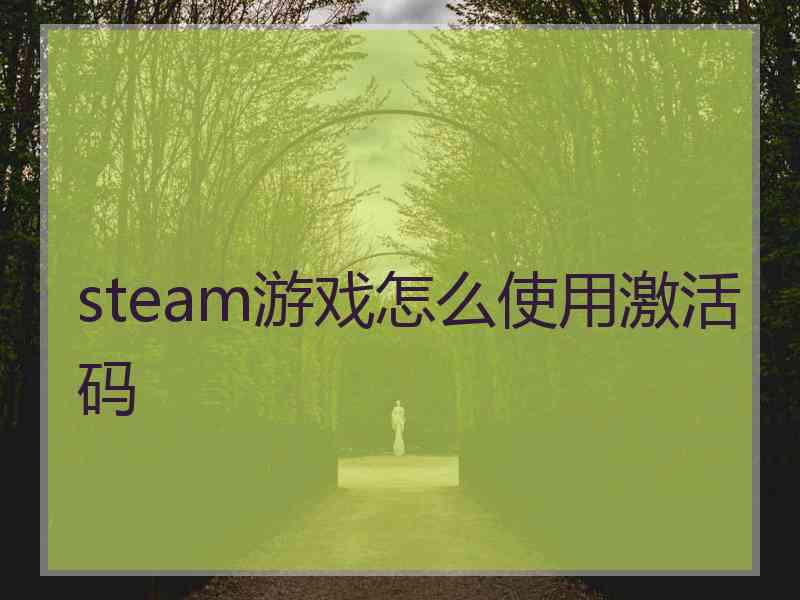 steam游戏怎么使用激活码