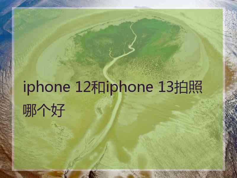 iphone 12和iphone 13拍照哪个好