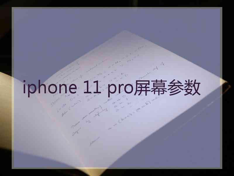 iphone 11 pro屏幕参数