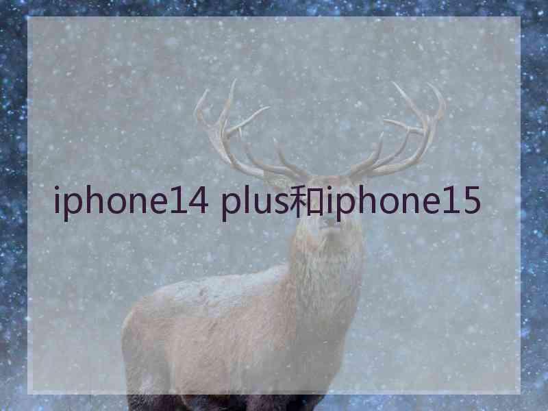 iphone14 plus和iphone15