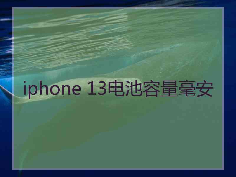 iphone 13电池容量毫安