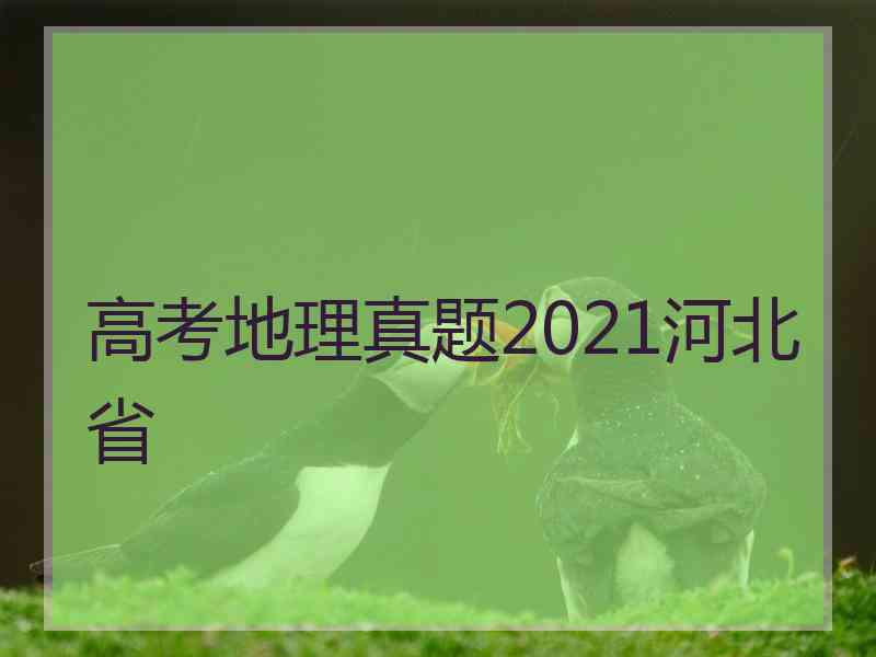 高考地理真题2021河北省