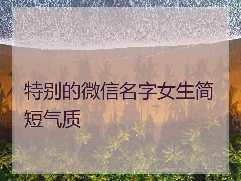 特别的微信名字女生简短气质