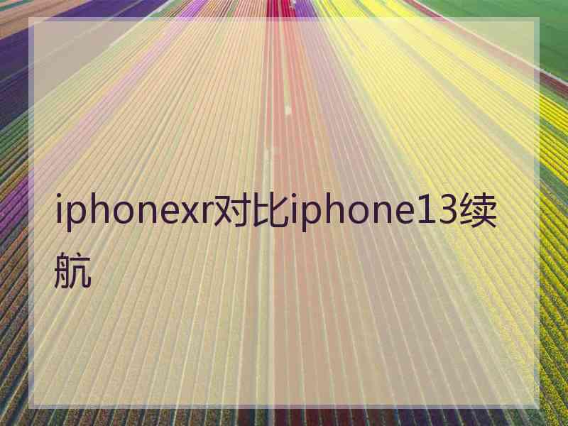 iphonexr对比iphone13续航