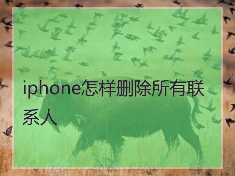 iphone怎样删除所有联系人