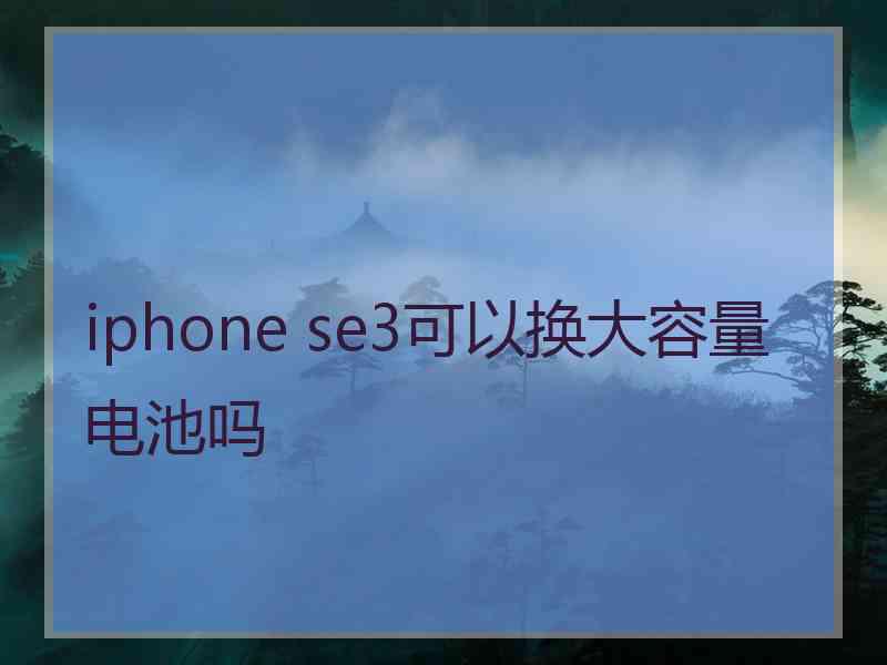 iphone se3可以换大容量电池吗