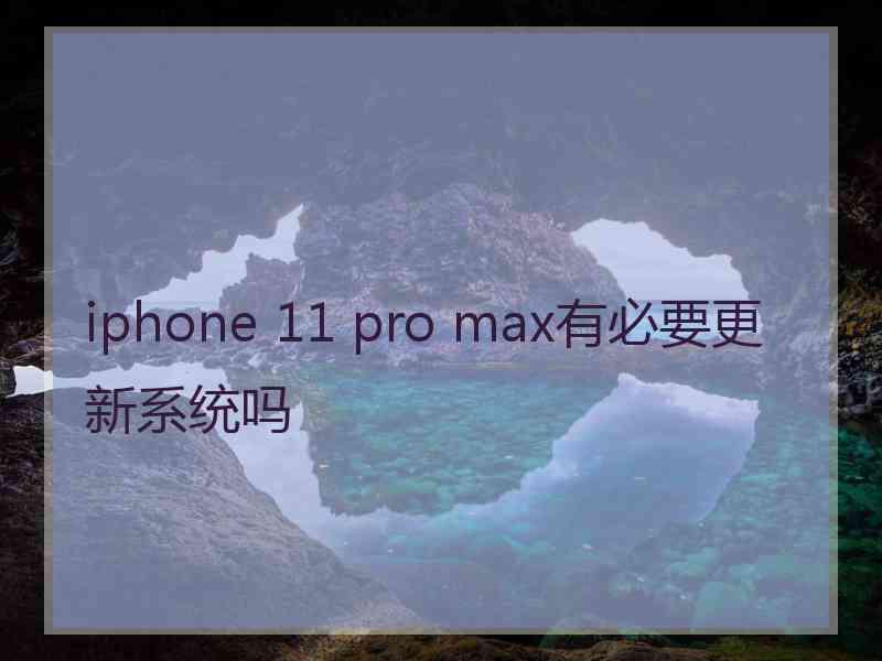 iphone 11 pro max有必要更新系统吗