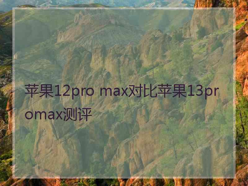 苹果12pro max对比苹果13promax测评