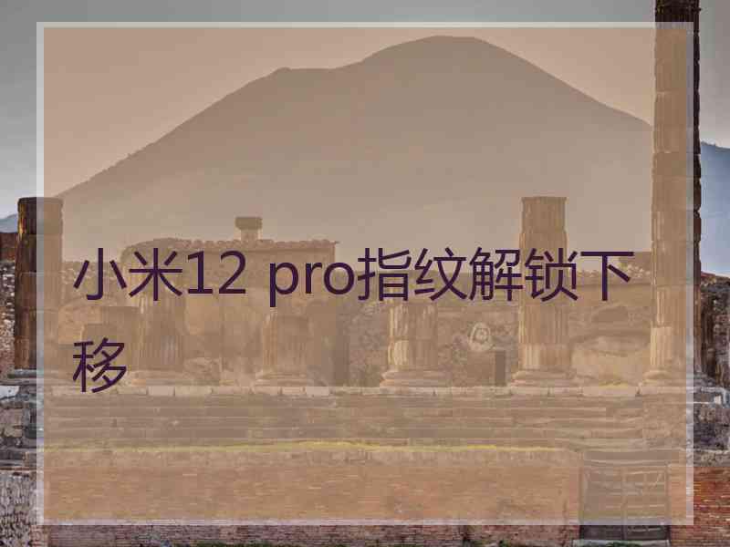 小米12 pro指纹解锁下移