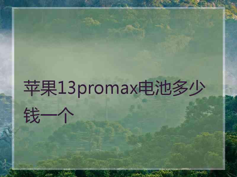 苹果13promax电池多少钱一个