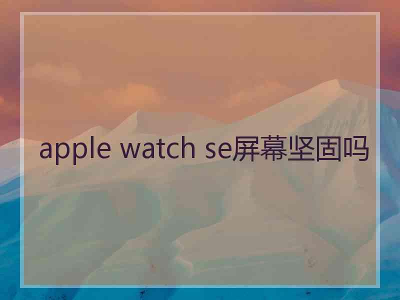 apple watch se屏幕坚固吗