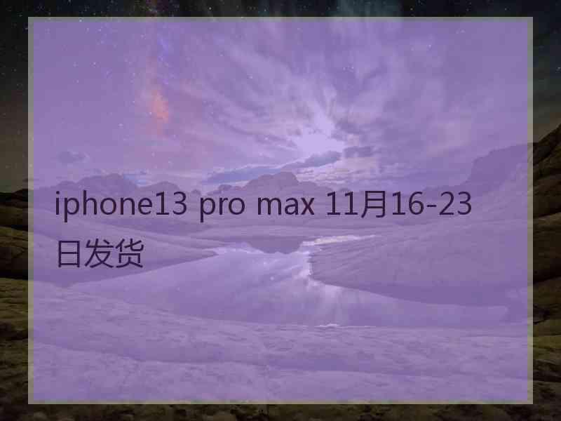 iphone13 pro max 11月16-23日发货