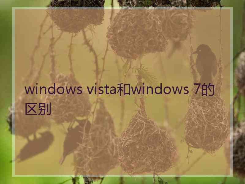 windows vista和windows 7的区别