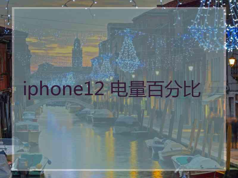 iphone12 电量百分比