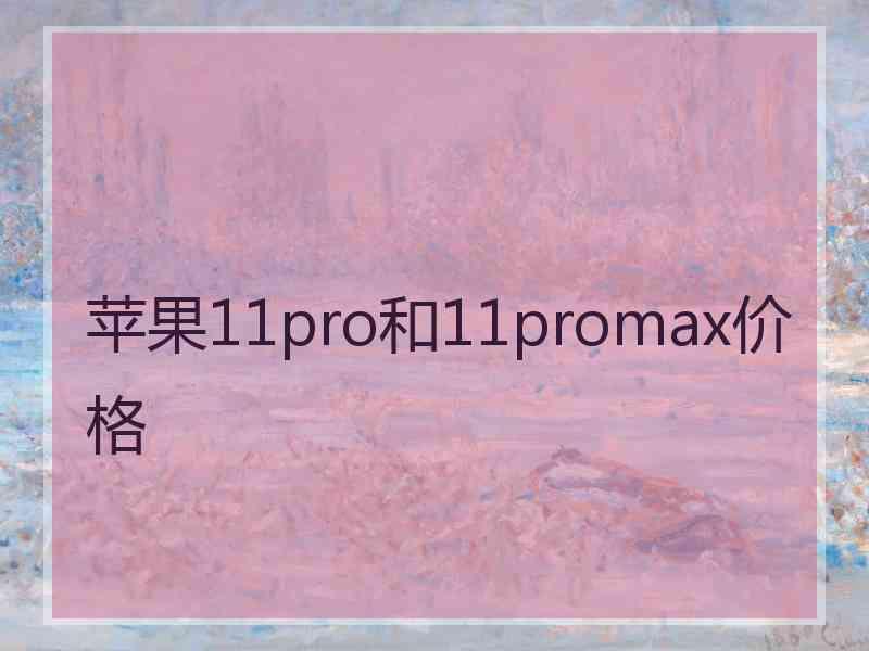 苹果11pro和11promax价格