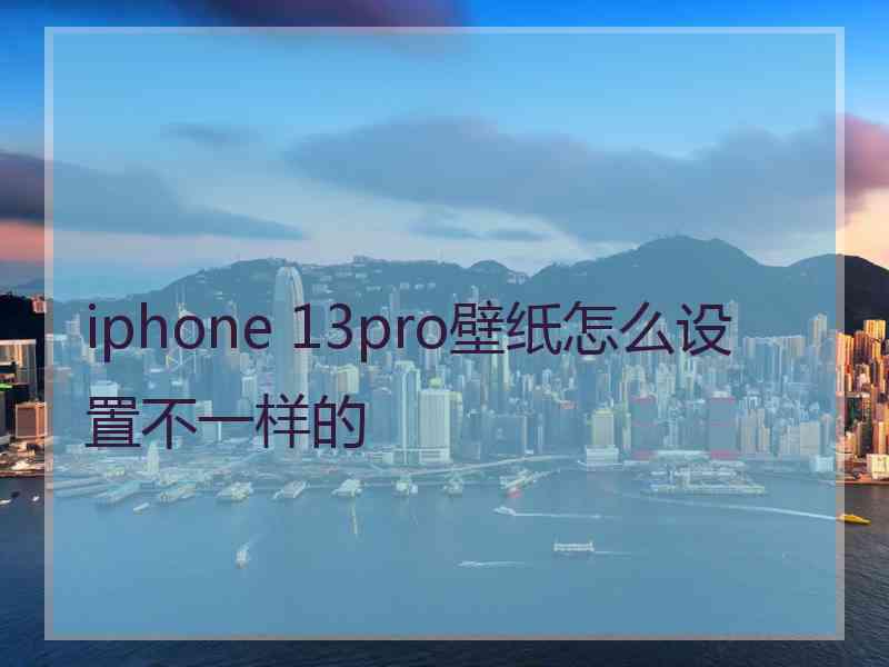 iphone 13pro壁纸怎么设置不一样的