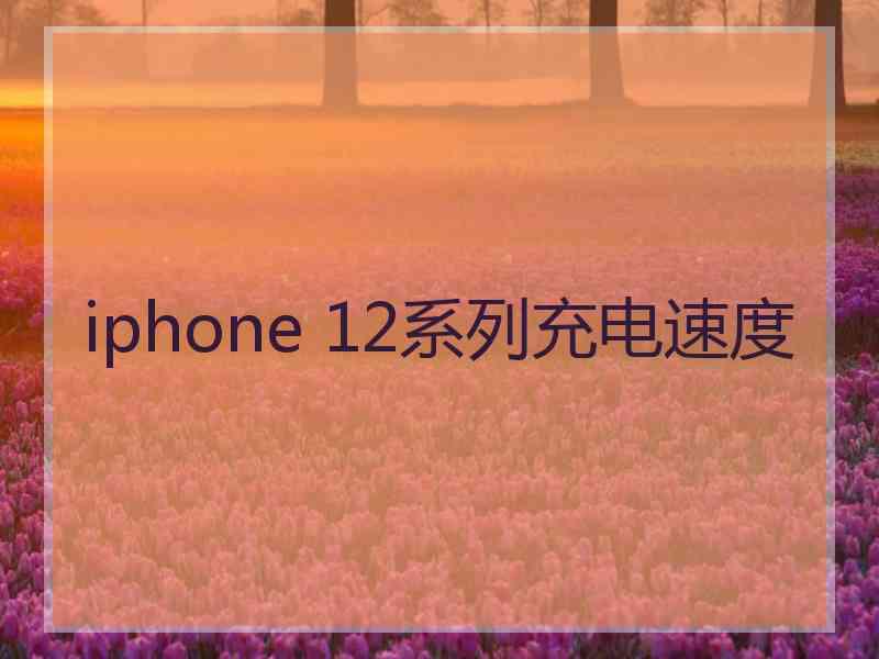 iphone 12系列充电速度