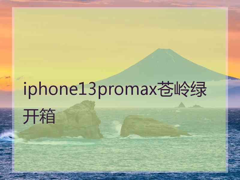 iphone13promax苍岭绿开箱