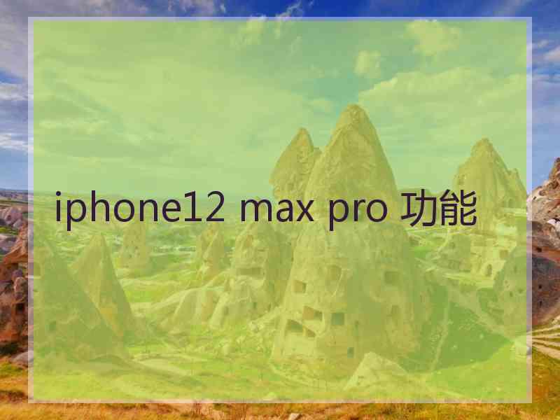 iphone12 max pro 功能