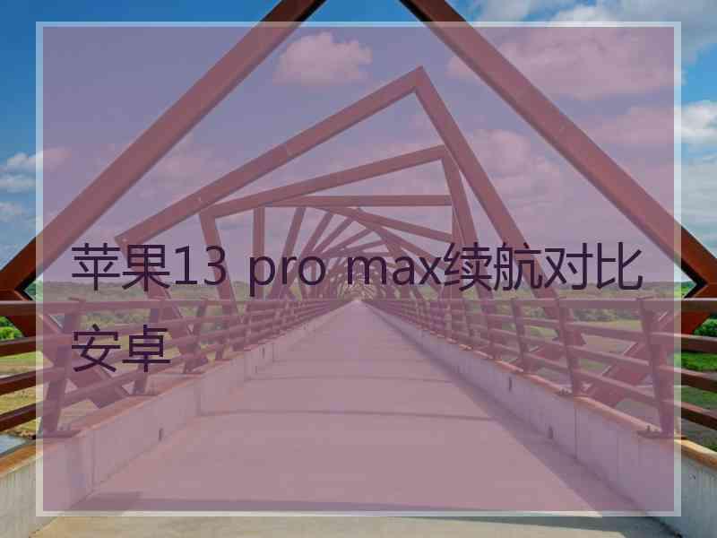 苹果13 pro max续航对比安卓