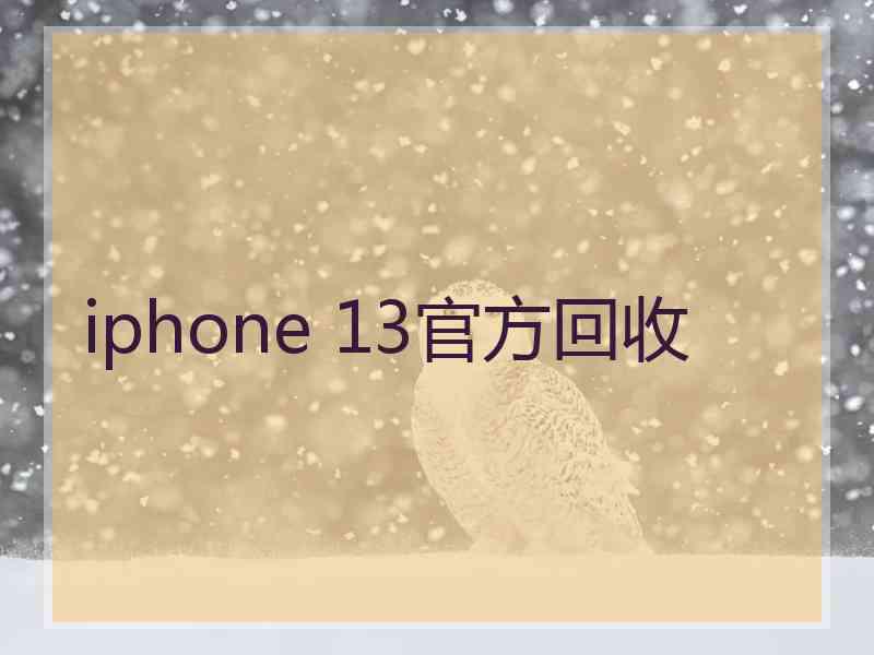 iphone 13官方回收