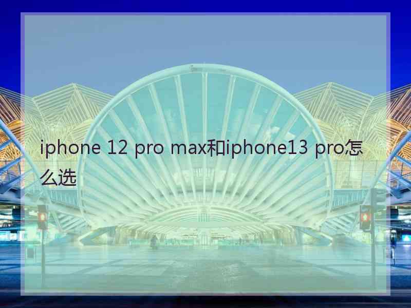 iphone 12 pro max和iphone13 pro怎么选