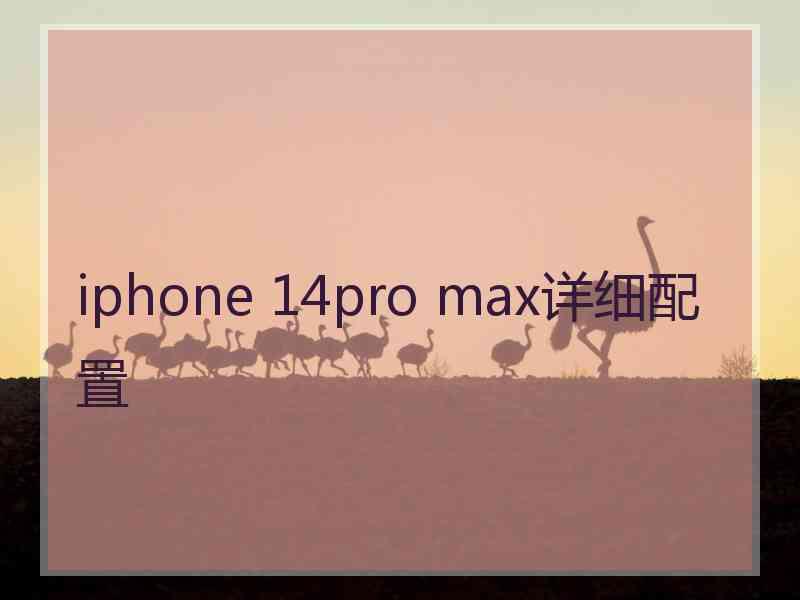 iphone 14pro max详细配置