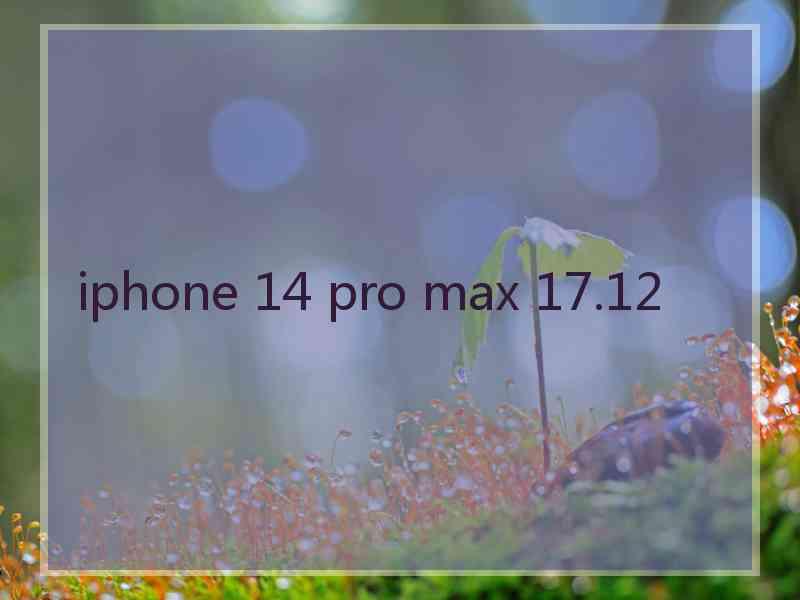 iphone 14 pro max 17.12