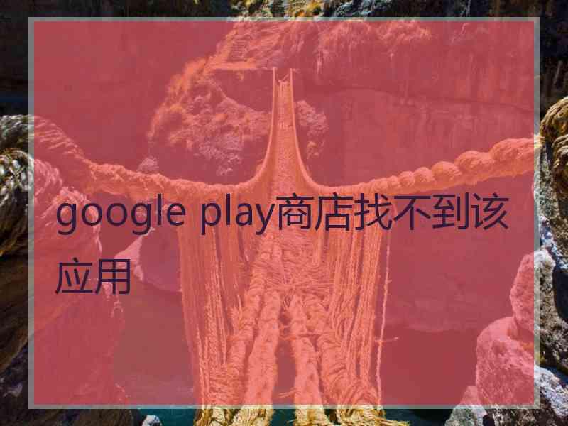 google play商店找不到该应用