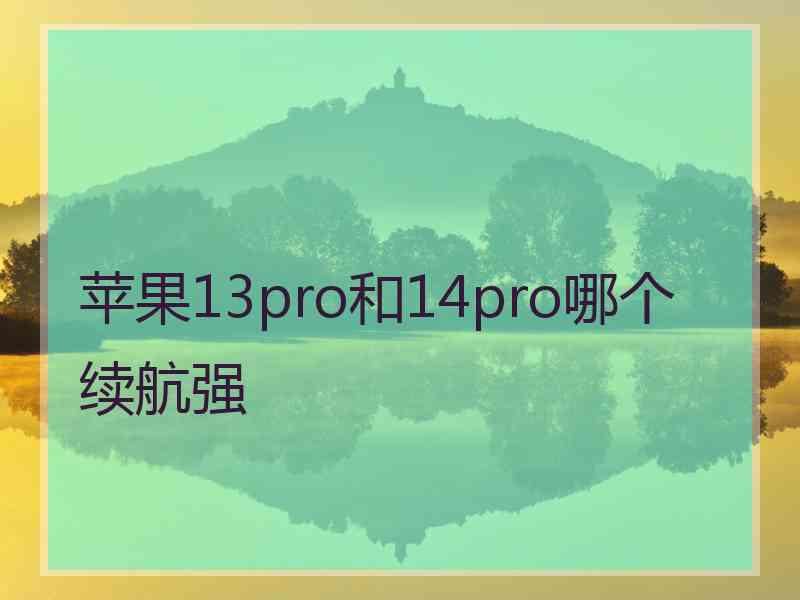 苹果13pro和14pro哪个续航强