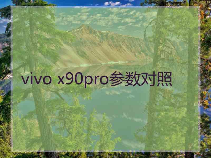 vivo x90pro参数对照