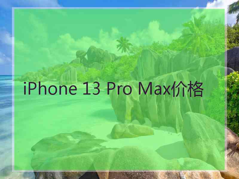 iPhone 13 Pro Max价格