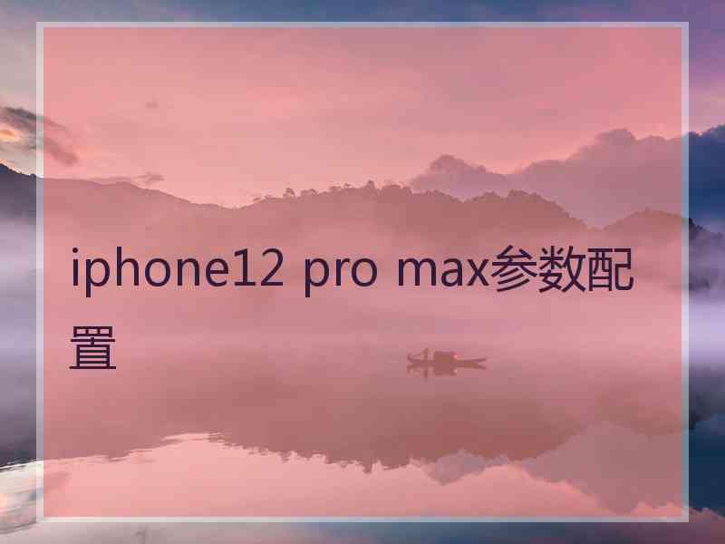 iphone12 pro max参数配置