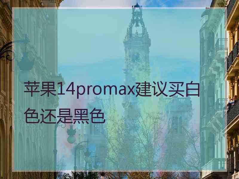 苹果14promax建议买白色还是黑色