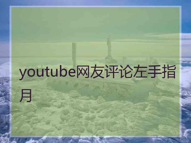 youtube网友评论左手指月