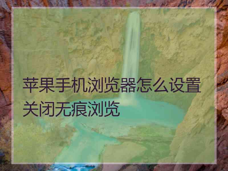 苹果手机浏览器怎么设置关闭无痕浏览