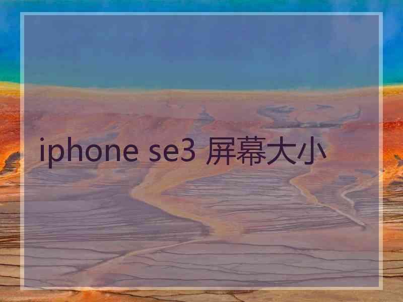 iphone se3 屏幕大小