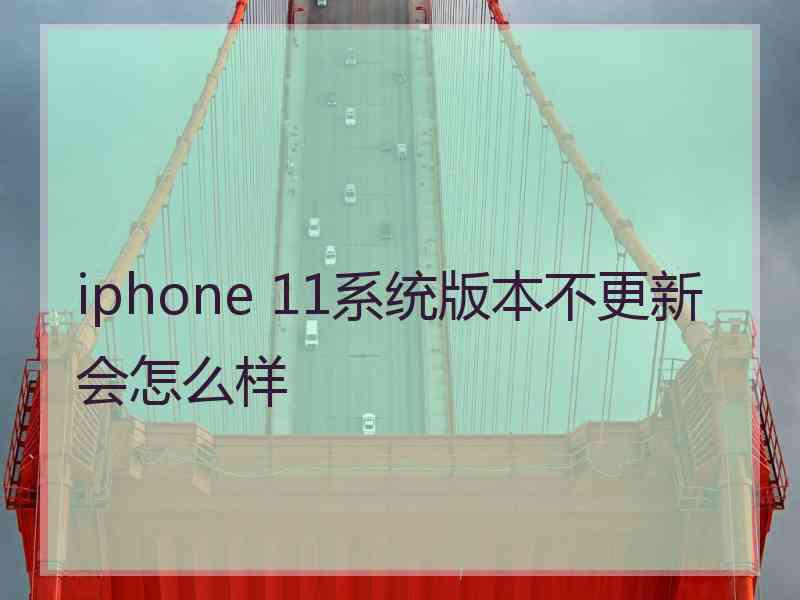 iphone 11系统版本不更新会怎么样