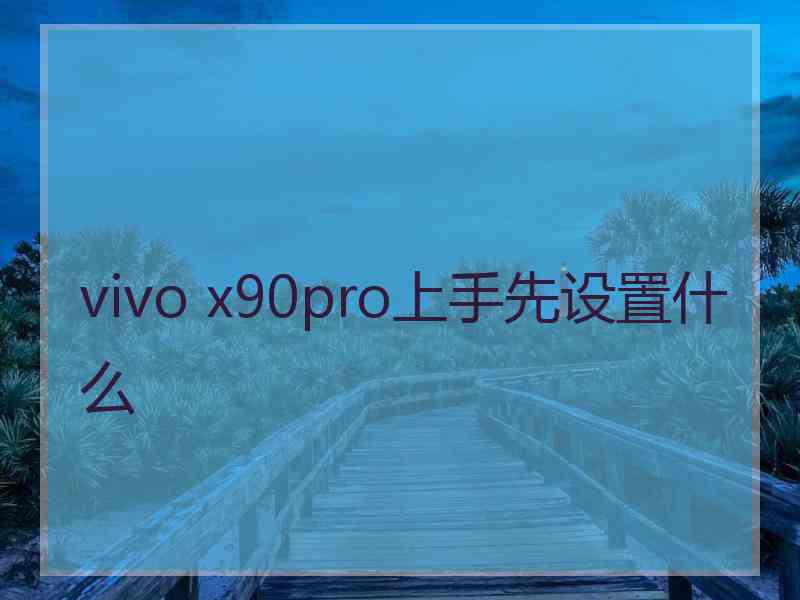 vivo x90pro上手先设置什么