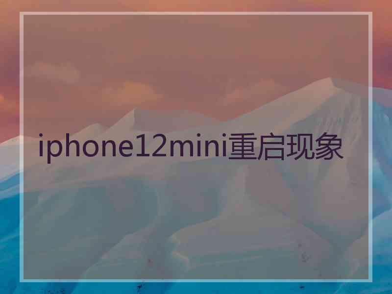 iphone12mini重启现象