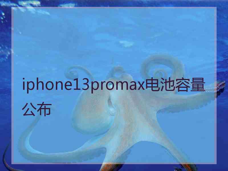 iphone13promax电池容量公布