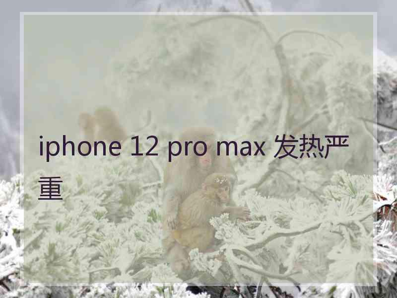 iphone 12 pro max 发热严重