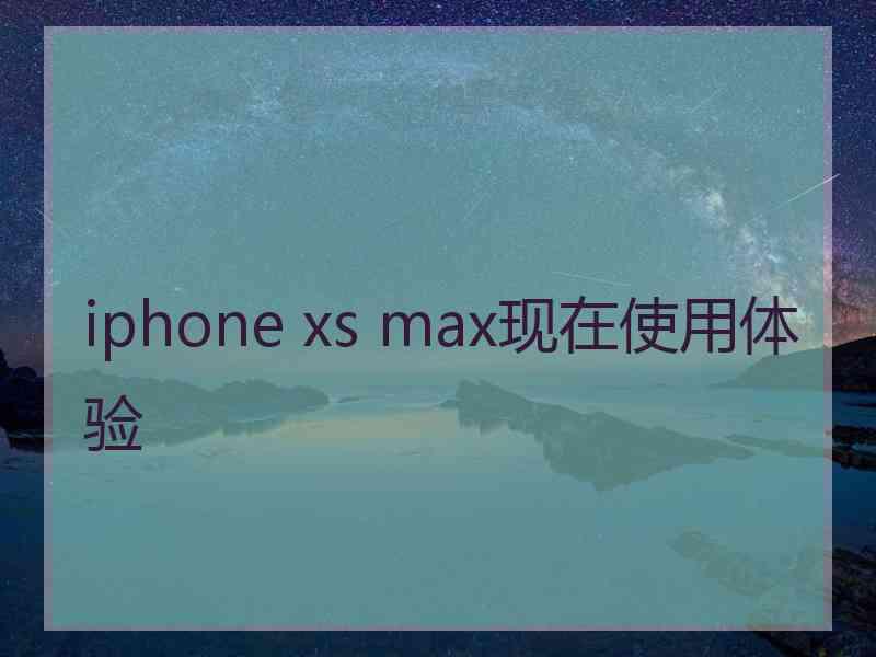 iphone xs max现在使用体验